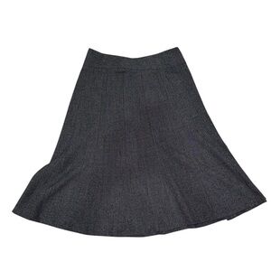 Rafaella Charcoal Grey Heathered Paneled Flared Skirt - Size 4